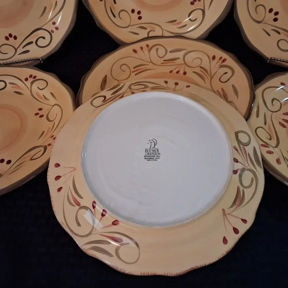 Home Trends Italian Villa Dinner Plates LOT of 7 Stoneware 11
